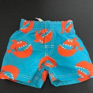 Place Blue and Orange Swim Shorts Vibrant Design